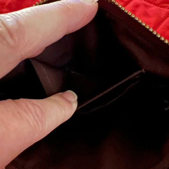 Coach Red Textured Leather Wristlet - Picture 11 of 13